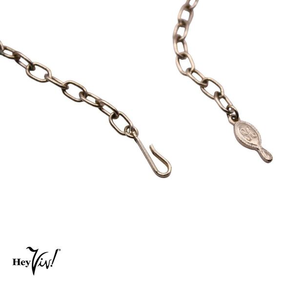 Vintage Sarah Coventry Necklace Signed Two Tone Choker 16 1/2" Long - Hey Viv - Picture 5 of 7